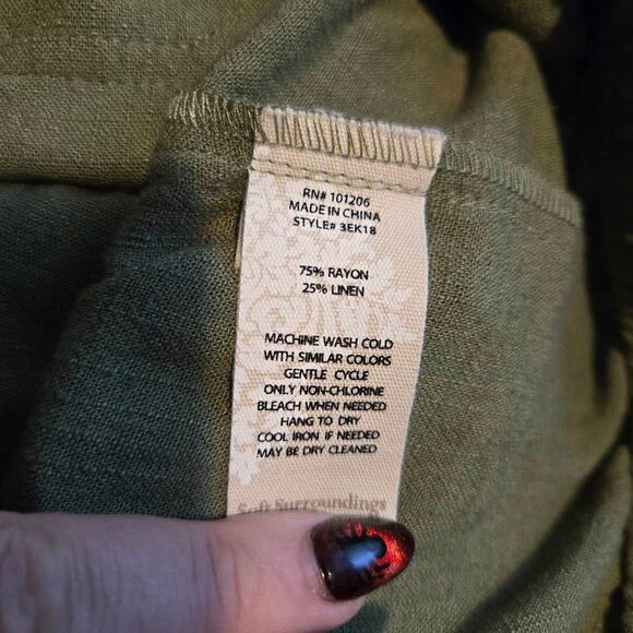 Soft Surroundings Shorts Women's Size Petite Large Belted Rayon Linen New - Picture 5 of 5